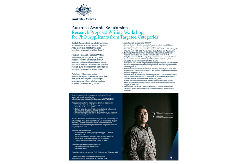 Applications for Research Proposal Writing Workshop now open